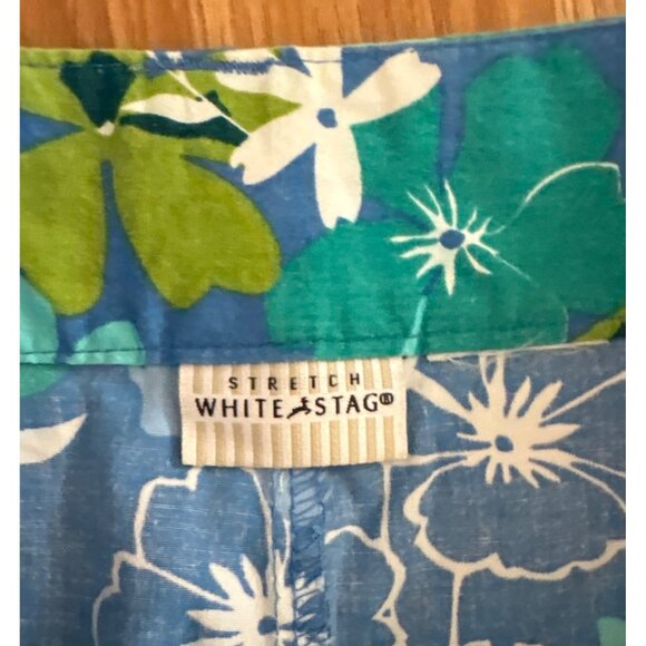 White Stag Skort Womens Blue Floral With Stretch Waistband & Belt Size 12-14 - Picture 4 of 8